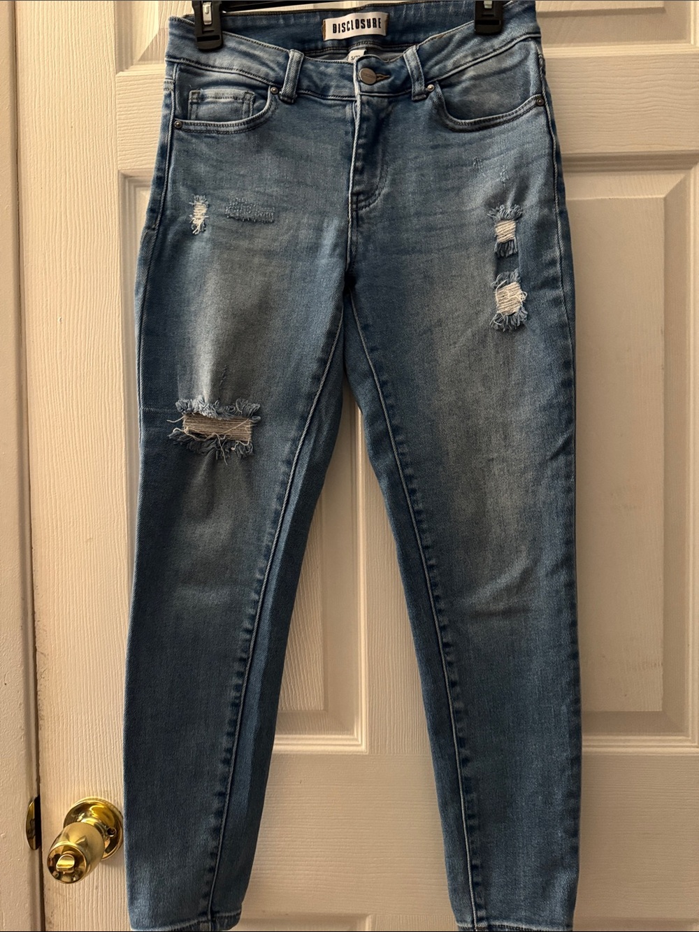 Disclosure Women's Distressed Blue Skinny Jeans